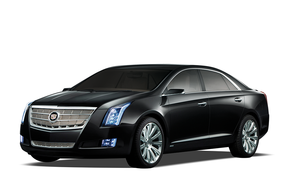black cadillac XTS with white background